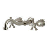 Kingston Brass KS3028NX Hamilton Two-Handle Wall Mount Tub Faucet, Brushed Nickel