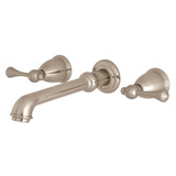 Kingston Brass KS7028BL English Country 2-Handle Wall Mount Roman Tub Faucet, Brushed Nickel