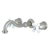 Kingston Brass KS3028PX Restoration Two-Handle Wall Mount Tub Faucet, Brushed Nickel