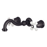 Kingston Brass KS3025PX Restoration Two-Handle Wall Mount Tub Faucet, Oil Rubbed Bronze