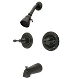 Kingston Brass KB665AL Vintage Twin Handles Tub Shower Faucet Pressure Balanced With Volume Control, Oil Rubbed Bronze