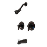Kingston Brass  KB665NDL NuvoFusion Two-Handle Tub and Shower Faucet with Volume Control, Oil Rubbed Bronze