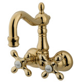 Kingston Brass CC1077T2 Vintage 3-3/8-Inch Wall Mount Tub Faucet, Polished Brass