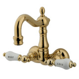 Kingston Brass CC1073T2 Vintage 3-3/8-Inch Wall Mount Tub Faucet, Polished Brass