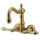 Kingston Brass CC1071T2 Vintage 3-3/8-Inch Wall Mount Tub Faucet, Polished Brass