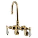 Kingston Brass CC83T2 Vintage Adjustable Center Wall Mount Tub Faucet, Polished Brass