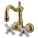 Kingston Brass CC1079T2 Vintage 3-3/8-Inch Wall Mount Tub Faucet, Polished Brass