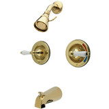 Kingston Brass KB662PL Tub and Shower Faucet, Polished Brass