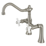 Kingston Brass KS3238PX Restoration Deck Mount Clawfoot Tub Faucet, Brushed Nickel