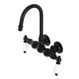 Kingston Brass AE5T0 Aqua Vintage 3-3/8 Inch Wall Mount Tub Faucet, Matte Black