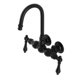 Kingston Brass AE1T0 Aqua Vintage 3-3/8 Inch Wall Mount Tub Faucet, Matte Black