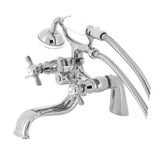 Kingston Brass KS247C Essex Deck Mount Clawfoot Tub Faucet with Hand Shower, Polished Chrome