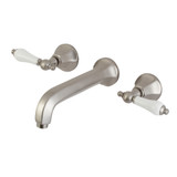 Kingston Brass KS4028PL Metropolitan 2-Handle Wall Mount Tub Faucet, Brushed Nickel