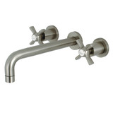 Kingston Brass KS8028ZX Millennium Two-Handle Wall Mount Tub Faucet, Brushed Nickel