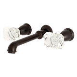 Kingston Brass KS7025WQL Krystal Onyx Wall Mount Roman Tub Faucet, Oil Rubbed Bronze