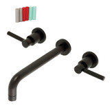 Kingston Brass  KS8025DKL Kaiser Two-Handle Wall Mount Tub Faucet, Oil Rubbed Bronze