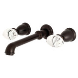 Kingston Brass KS7025WVL Krystal Onyx Wall Mount Roman Tub Faucet, Oil Rubbed Bronze