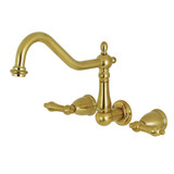 Kingston Brass KS1027AL Heritage Wall Mount Roman Tub Faucet, Brushed Brass