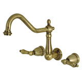 Kingston Brass KS1023AL Heritage Wall Mount Roman Tub Faucet, Antique Brass