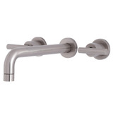 Kingston Brass  KS8028CML Manhattan Two-Handle Wall Mount Tub Faucet, Brushed Nickel