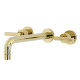 Kingston Brass KS8022CML Manhattan Two-Handle Wall Mount Tub Faucet, Polished Brass