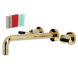 Kingston Brass KS8022CKL Kaiser 2-Handle Wall-Mount Roman Tub Faucet, Polished Brass
