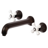 Kingston Brass KS4025PX Metropolitan 2-Handle Wall Mount Tub Faucet, Oil Rubbed Bronze