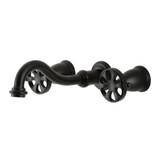 Kingston Brass KS3020RX Belknap Two-Handle Wall Mount Tub Faucet, Matte Black