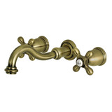 Kingston Brass KS3023AX Restoration Two-Handle Wall Mount Tub Faucet, Antique Brass