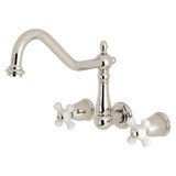 Kingston Brass KS1026PX Heritage Wall Mount Roman Tub Faucet, Polished Nickel