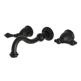 Kingston Brass KS3020AL Restoration Two-Handle Wall Mount Tub Faucet, Matte Black