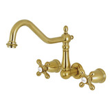 Kingston Brass KS1027AX Heritage Wall Mount Roman Tub Faucet, Brushed Brass