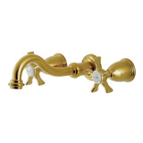 Kingston Brass KS3027NX Hamilton Two-Handle Wall Mount Tub Faucet, Brushed Brass