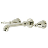 Kingston Brass KS7026NL Naples 2-Handle Wall Mount Roman Tub Faucet, Polished Nickel