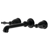 Kingston Brass KS7020NL Naples 2-Handle Wall Mount Roman Tub Faucet, Matte Black