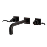 Kingston Brass KS6025DFL NuWave Wall Mount Tub Faucet, Oil Rubbed Bronze