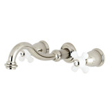 Kingston Brass KS3026PX Restoration Two-Handle Wall Mount Tub Faucet, Polished Nickel