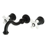 Kingston Brass KS3020PX Restoration Two-Handle Wall Mount Tub Faucet, Matte Black