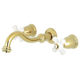 Kingston Brass KS3022PX Restoration Two-Handle Wall Mount Tub Faucet, Polished Brass