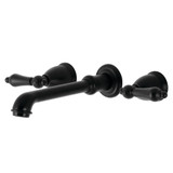 Kingston Brass KS7020AL English Country Wall Mount Roman Tub Faucet, Matte Black