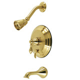 Kingston Brass KB36370ACL American Classic Single-Handle Tub and Shower Faucet, Brushed Brass