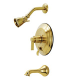 Kingston Brass KB36370NDL NuvoFusion Single-Handle Tub and Shower Faucet, Brushed Brass