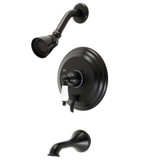 Kingston Brass KB36300PL Restoration Tub and Shower Faucet, Matte Black