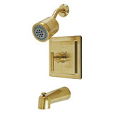 Kingston Brass KB4657CML Manhattan Single-Handle Tub and Shower Faucet, Brushed Brass