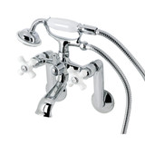 Kingston Brass KS269PXC Kingston Tub Wall Mount Clawfoot Tub Faucet with Hand Shower, Polished Chrome