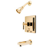 Kingston Brass KB86520QL Tub and Shower Faucet, Polished Brass