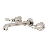 Kingston Brass KS7026BAL Heirloom 2-Handle Wall Mount Roman Tub Faucet, Polished Nickel