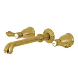 Kingston Brass KS7027BAL Heirloom 2-Handle Wall Mount Roman Tub Faucet, Brushed Brass