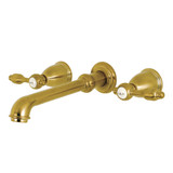 Kingston Brass KS7027TAL Tudor 2-Handle Wall Mount Roman Tub Faucet, Brushed Brass