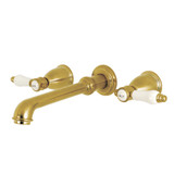 Kingston Brass KS7027BPL Bel-Air 2-Handle Wall Mount Roman Tub Faucet, Brushed Brass